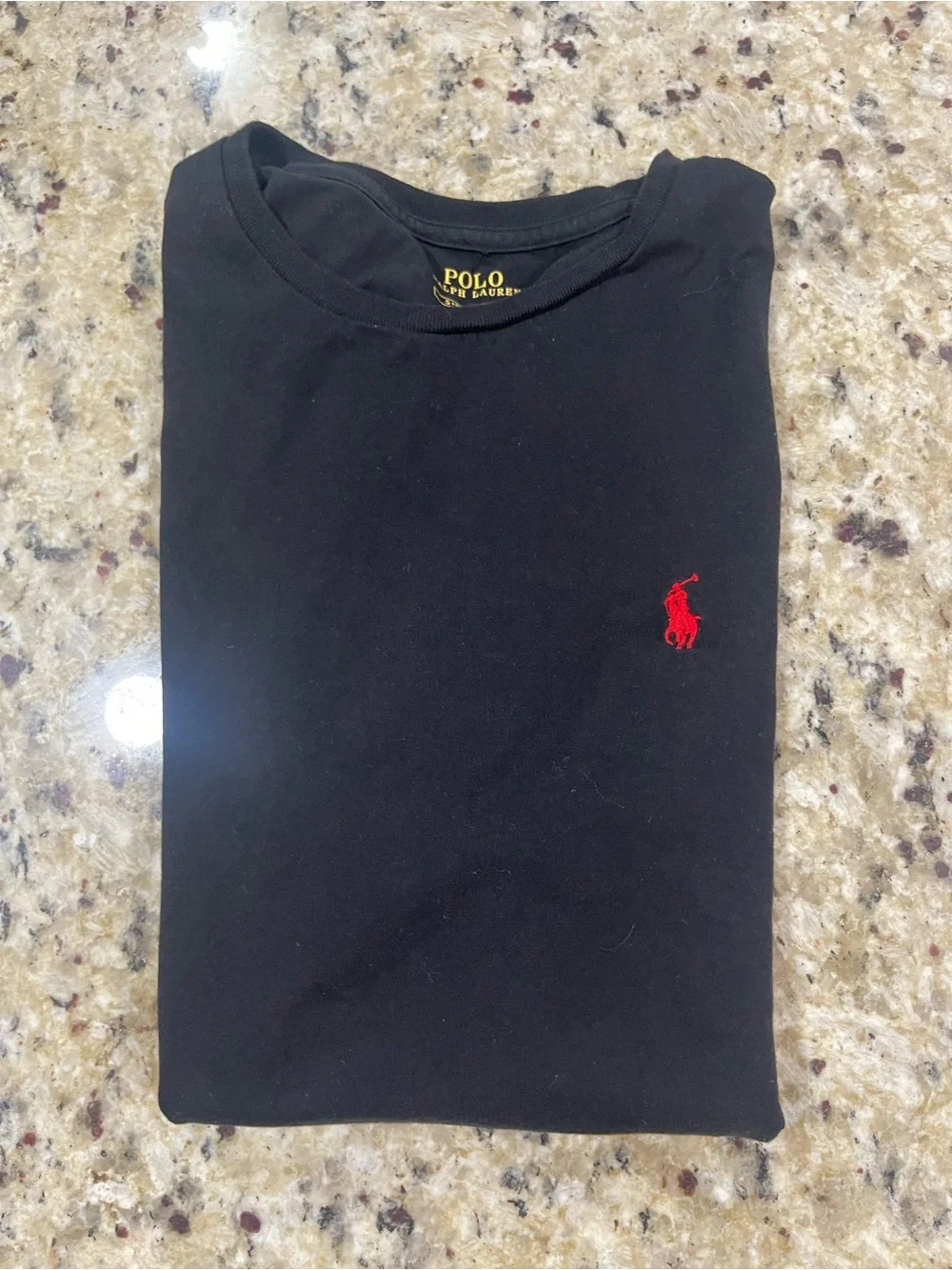 Polo by Ralph Lauren Black Short Sleeve Tee with Red Pony Logo